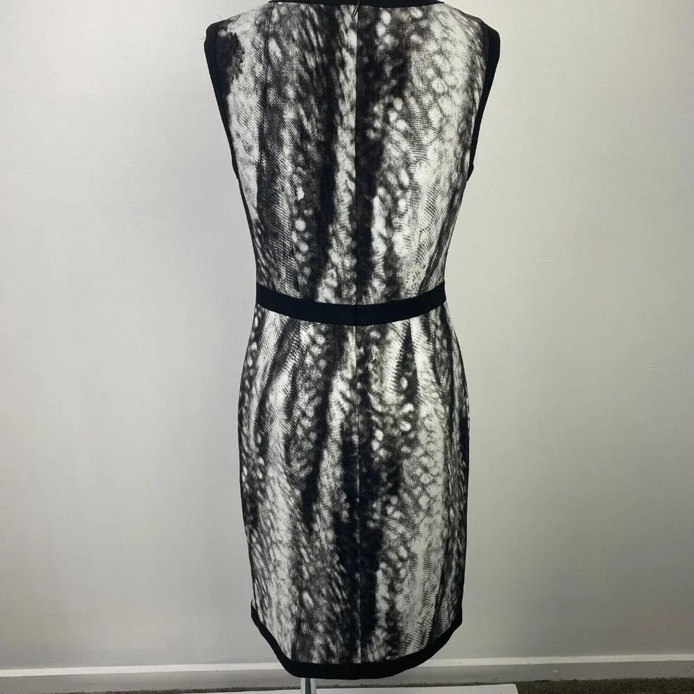 David Lawrence Size 8 Black White Women's Dress Pencil Sleeveless Workwear - Picture 10 of 15